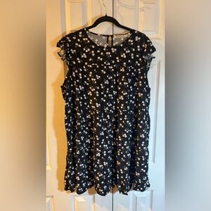Liberty Love Black Dress with White Floral Design
